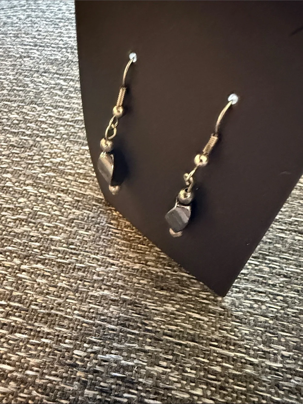 Earrings Silver Tone Black Bead Drop Dangle Women Jewelry